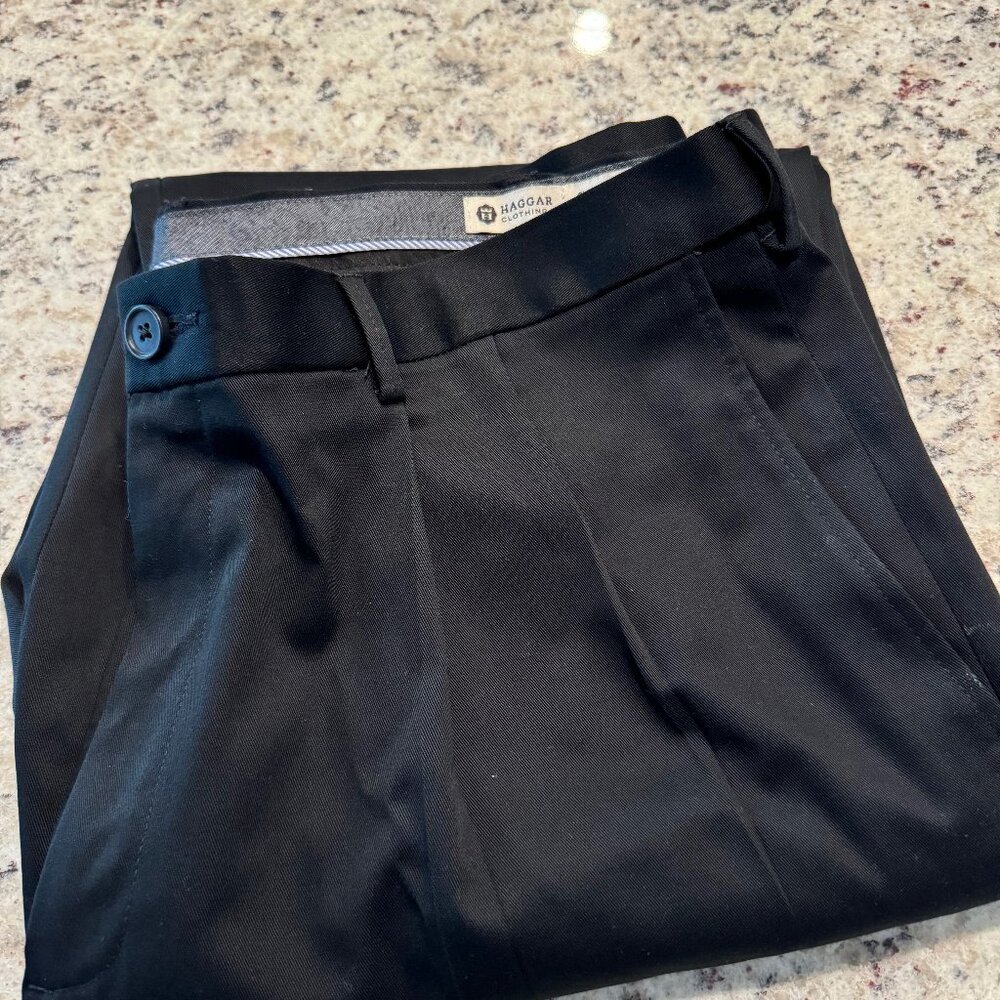 Men's Haggar Clothing Black Dress Pants